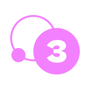 Pink number 3 icon